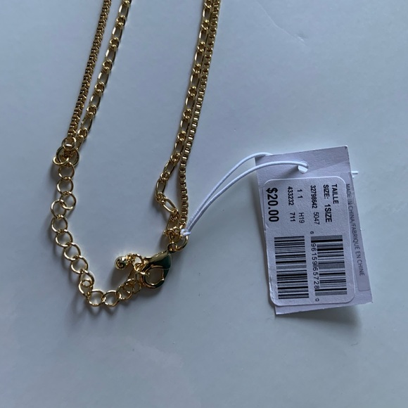 NWT 14k Gold plated double row pendant necklace - Picture 5 of 5